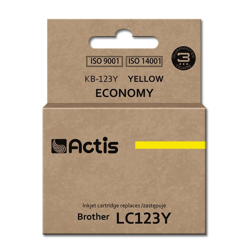 Actis KB-123Y ink (replacement for Brother LC123Y / LC121Y Standard 10 ml yellow)