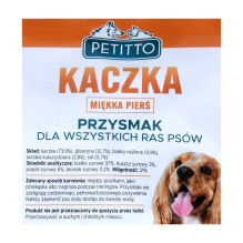 PETITTO Minkšta anties krūtinėlė - šunims - skanėstas - 500 g