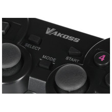 „Vakoss GP-3925BK“ žaidimų valdiklis, juodas, RF žaidimų pultas, analoginis / skaitmeninis, kompiuteris, „PlayStation 3“