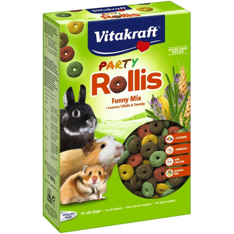VITAKRAFT Party Rollis Funny Mix - skanėstas graužikams ir triušiams - 500 g