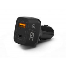 Green Cell automobilinis įkroviklis USB-C 48 W (maitinimo tiekimas 30 W, QC 3.0)