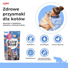 INABA Juicy Bites vištienos ir tuno skanėstai katėms - 3 x 11 g