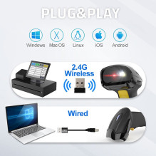 „Qoltec 50856“ belaidis brūkšninių kodų skaitytuvas 1D 2D, 2,4 GHz „Qoltec 50856“ belaidis brūkšninių kodų skaitytuvas 1D 2D, 2,4 GHz