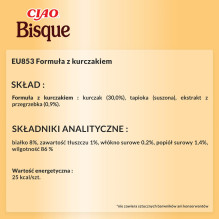 INABA Ciao Bisque vištienos sriuba - skanėstas katėms - 40 g INABA Ciao Bisque vištienos sriuba - skanėstas katėms - 40 g