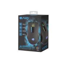 FURY Scrapper žaidimų pelė, skirta abiem rankoms, USB A tipo, optinė, 6400 DPI