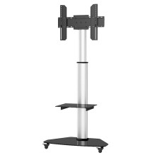 Techly Floor Stand with Shelf Trolley TV LCD / LED / Plasma 37-70" Silver