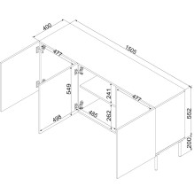 Cama komoda ISLA 150.5x40x75 matinė juoda Cama komoda ISLA 150.5x40x75 matinė juoda