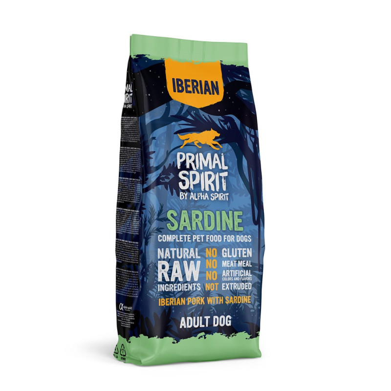 PRIMAL SPIRIT Iberijos sardinių – pusiau drėgnas šunų ėdalas – 12 kg