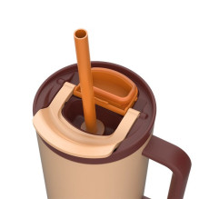Termosinis puodelis su teleskopiniu šiaudeliu Kambukka Rio Tumbler 950ml Almond Dream