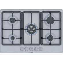 „Bosch Serie 4 PGQ7B5K90“ kaitlentė, nerūdijantis plienas, įmontuojama, 75 cm, dujinė, 5 zona(-ys),