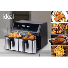 IDEAL Fat-free fryer, double horizontal 9L, 8 functions - including food drying