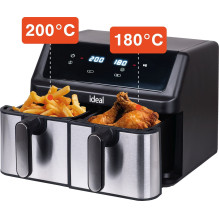 IDEAL Fat-free fryer, double horizontal 9L, 8 functions - including food drying