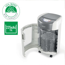 Leitz IQ OptiMax Home Office 225 mikropjaustyto popieriaus smulkintuvas, P5, 15 l, baltas