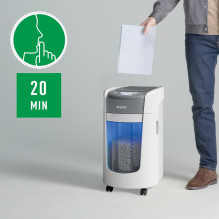 Leitz IQ OptiMax Home Office 225 mikropjaustyto popieriaus smulkintuvas, P5, 15 l, baltas