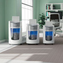 Leitz IQ OptiMax Home Office 225 mikropjaustyto popieriaus smulkintuvas, P5, 15 l, baltas