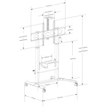 Techly ICA-TR230 multimedia cart / stand Black Flat panel