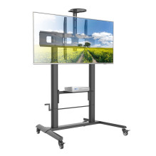 „Techly ICA-TR230“ multimedijos vežimėlis / stovas, juodas, plokščias ekranas