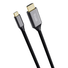 Trust 25630 cable gender changer USB-C HDMI Black, Silver