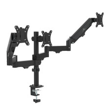 Maclean 3 monitor mount, gas spring, 17"-27", 2-8kg, black, MC-137