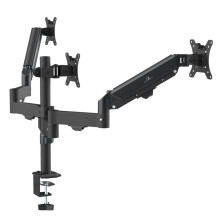 Maclean 3 monitor mount, gas spring, 17"-27", 2-8kg, black, MC-137