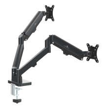 Maclean 2 monitor mount, gas spring, 17"-32", 2-10kg, black, MC-134