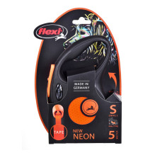 FLEXI New Neon S - retractable leash - 5 m