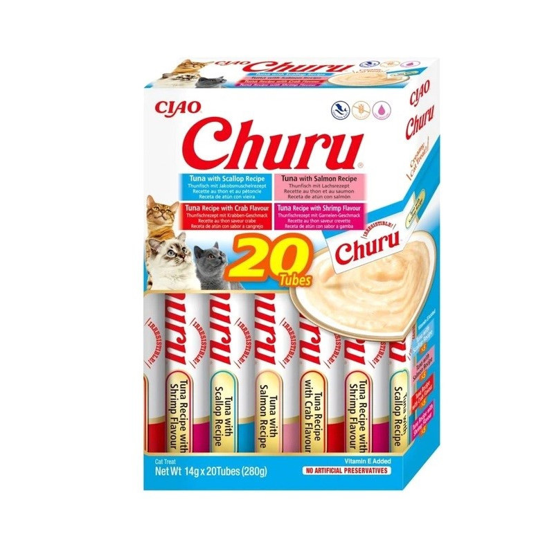 INABA Ciao Churu Box tunų mišinys - kačių skanėstai - 20 x 14 g
