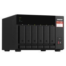 QNAP TS-673A NAS bokštas Ryzen Embedded V1500B 8 GB DDR4 0 TB QNAP Turbo sistema, juodas