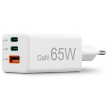 Hama 00201996 Fast Charger GaN, 2x USB-C, 1x USB-A, Mini Charger, PD, 65W, White Hama 00201996 Fast Charger GaN, 2x USB-C, 1x USB-A, Mini Charger, PD, 65W, White