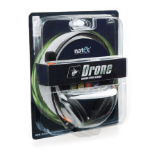 NATEC dronų ausinės su laidine galvos juosta, skambučiai / muzika, juodos, oranžinės spalvos NATEC dronų ausinės su laidine galvos juosta, skambučiai / muzika, juodos, oranžinės spalvos