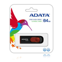 ADATA C008 64GB USB atmintinė USB A tipo 2.0 Juoda, Raudona