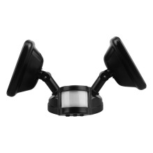 „Maclean“ LED sieninis šviestuvas su PIR jutikliu, 20 W, 1500 lm, IP65, neutrali balta 4000 K, juodas, MCE524 B