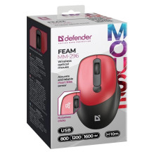 Pelės apsauga FEAM MM-296 RF tylus raudonas