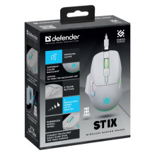 WIRELESS MOUSE DEFENDER STIX GM-009 RF WHITE 3200dpi 7P