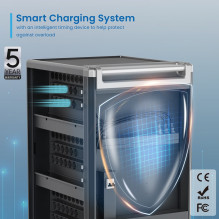 Ewent EW1701 portable device management cart / cabinet Portable device management cabinet Black, Grey