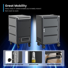 Ewent EW1701 portable device management cart / cabinet Portable device management cabinet Black, Grey