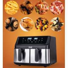 IDEAL Fat-free fryer, double horizontal 9L, 8 functions - including food drying