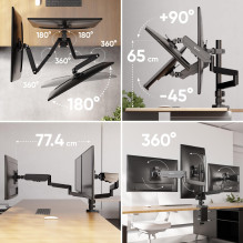 MONITOR ACC DESK MOUNT / 13-32" BLACK G280-B ONKRON MONITOR ACC DESK MOUNT / 13-32" BLACK G280-B ONKRON