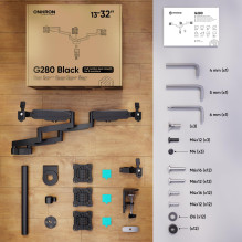 MONITOR ACC DESK MOUNT / 13-32" BLACK G280-B ONKRON MONITOR ACC DESK MOUNT / 13-32" BLACK G280-B ONKRON