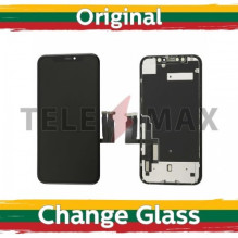 Screen for iPhone XR black (LG version + metal sheet) (Updated: Telemax)