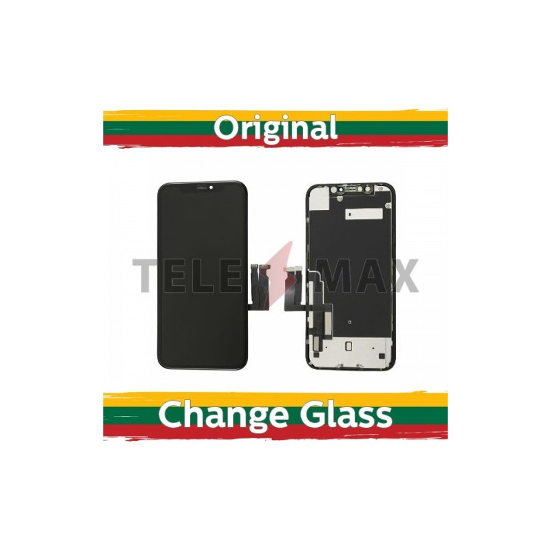 Screen for iPhone XR black (LG version + metal sheet) (Updated: Telemax)