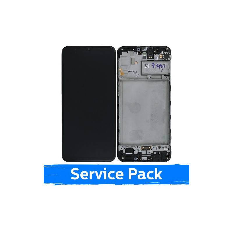 Ekranas skirtas Samsung M215 M21 / M30s M307 juodas su rėmeliu (Service Pack)