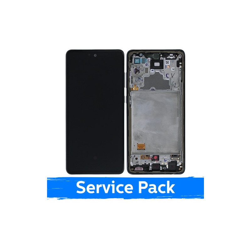 Ekranas skirtas Samsung A725 A72 su rėmeliu / Awesome Black / (Service Pack)