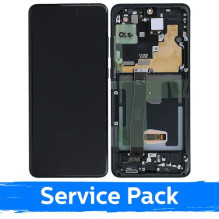 Screen for Samsung G988 S20 Ultra with frame / Cosmic Black / (Service Pack)