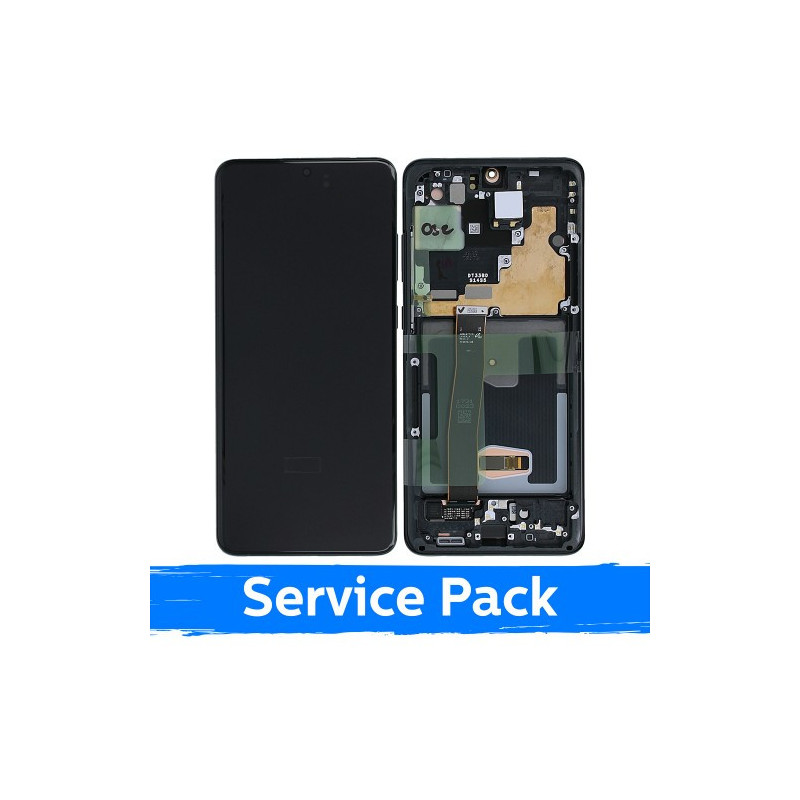 Screen for Samsung G988 S20 Ultra with frame / Cosmic Black / (Service Pack)