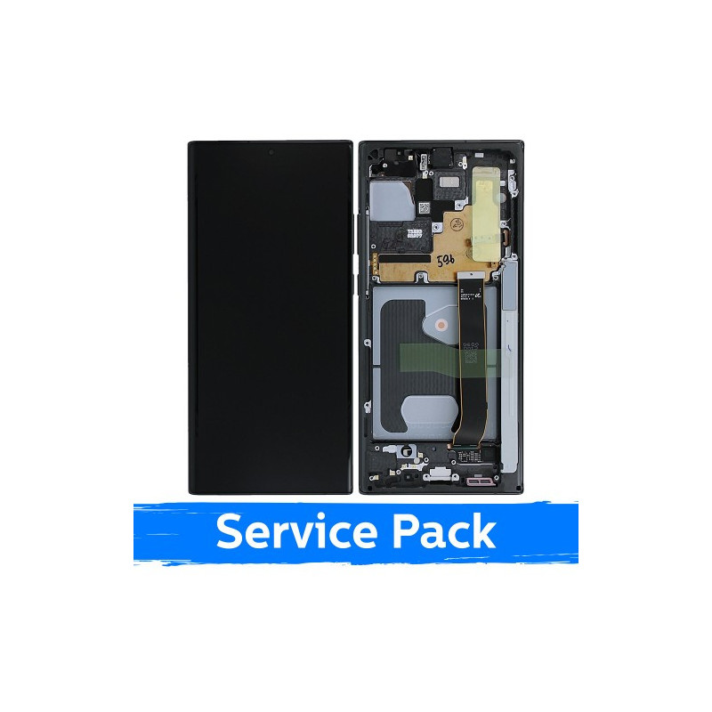 Ekranas skirtas Samsung N985 (N986) Note 20 Ultra su rėmeliu / Mystic Black / (Service Pack)