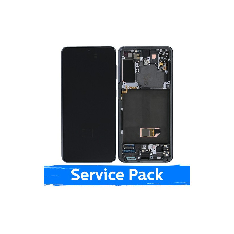 Screen for Samsung G991 S21 with frame / Phantom Gray / (Service Pack)