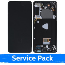 Ekranas skirtas Samsung G996 S21 Plus su rėmeliu / Phantom Black / (Service Pack)