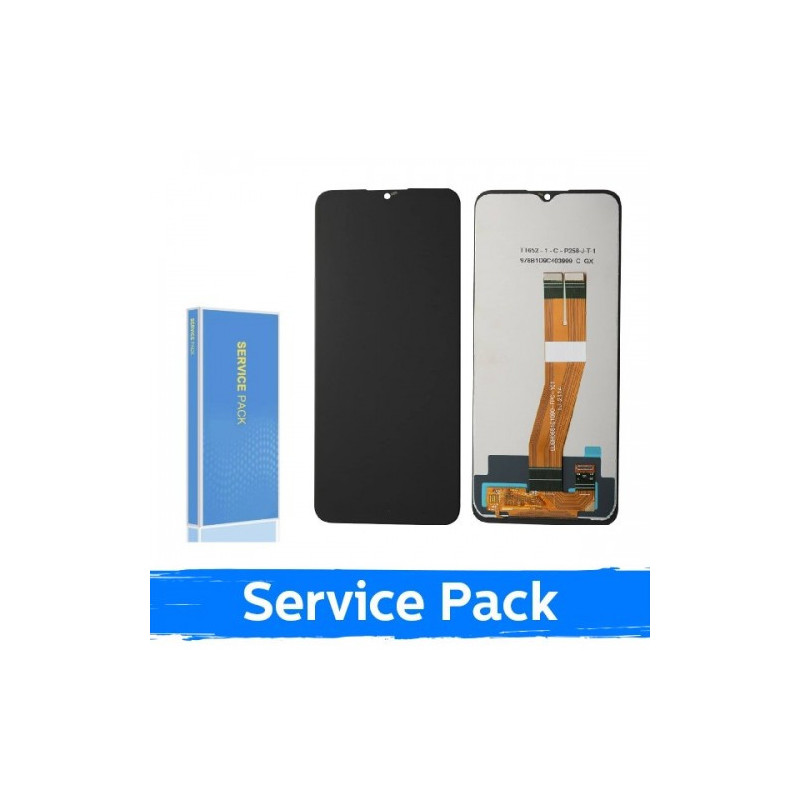 Ekranas skirtas Samsung A037F A03s non-EU juodas (Service Pack / Aftermarket)(NF version)