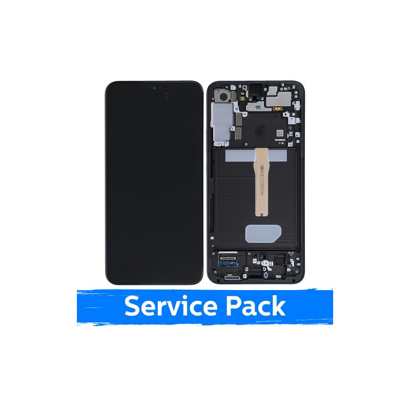 Ekranas skirtas Samsung S906 S22 Plus su rėmeliu / Phantom Black (Graphite) / (Service Pack)